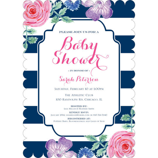 Vintage Flower Baby Shower Invitations
